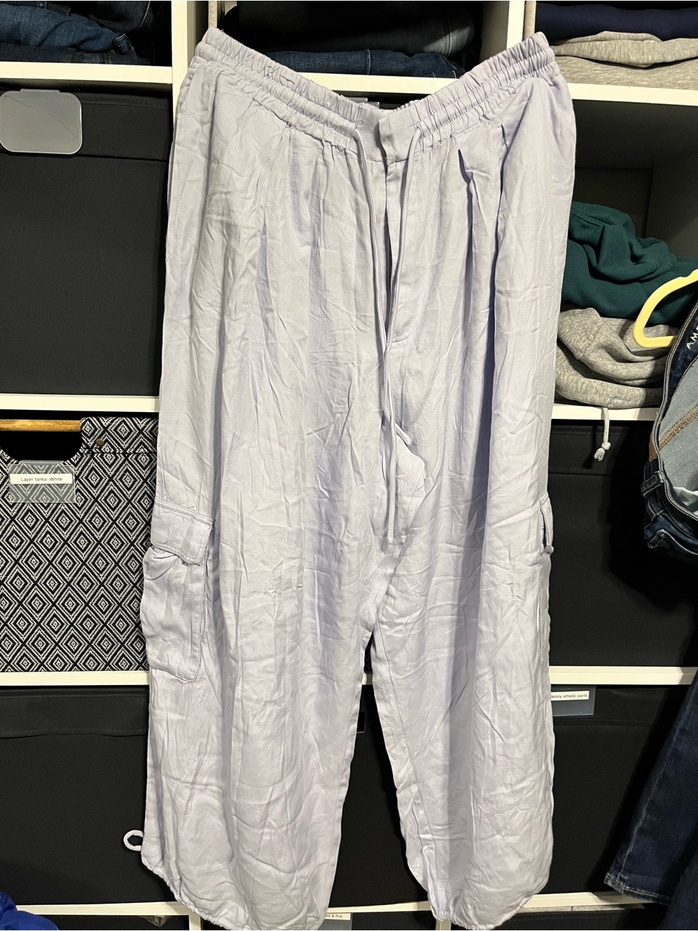 Free People Light Lilac Cargo Drawstring Pants
